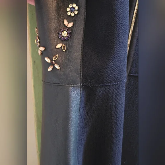 NWT ERDEM Hudson Navy Sleeveless Crystal Embellished Midi Dress, Sz 6 - Picture 5 of 11